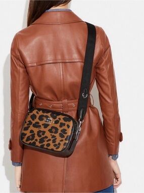 Coach Jamie Camera Bag - Leopard Print Crossbody Bag - Brown/Black